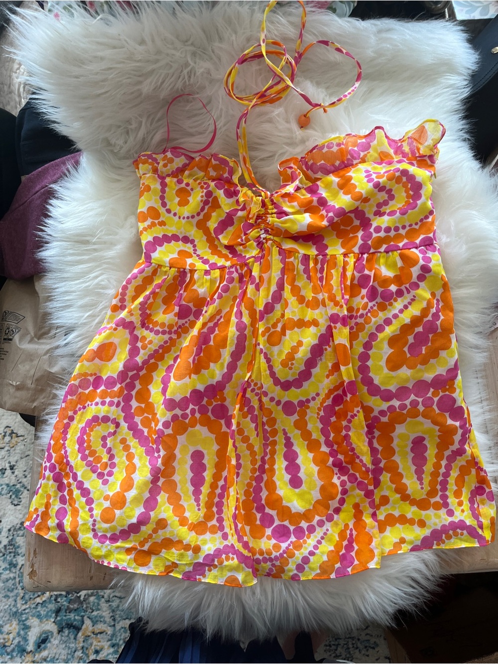 Milly colorful Sleeveless Top 💯 cotton including lining Sz 6